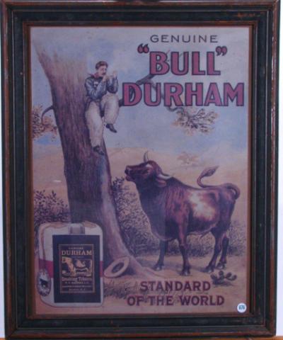 Appraisal: Vintage advertising poster Bull Durham tobacco depicting a cowboy in