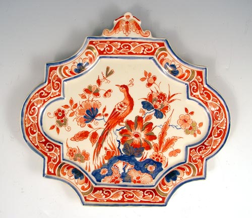 Appraisal: DELFT DE PORCELEYNE FLES PIJNACKER CHARGER Imari type red blue