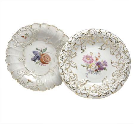 Appraisal: Two Meissen Gilt and Enamel Decorated Porcelain Center Bowls Estimate