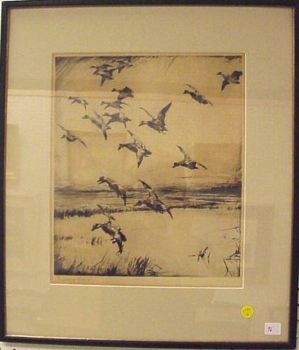 Appraisal: Frank W Benson American - drypoint Paff edition of Here