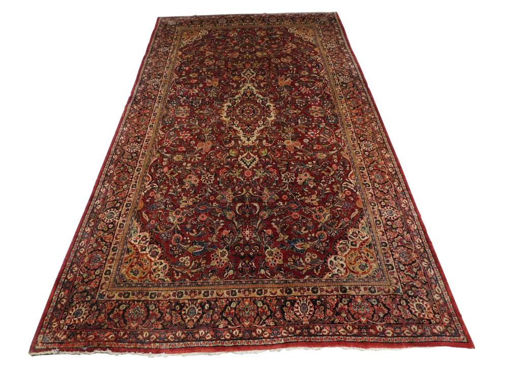 Appraisal: RUG Semi-Antique Persian Sarouk ' x ' wool on cotton