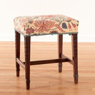 Appraisal: George III carved mahogany stool George III carved mahogany stool