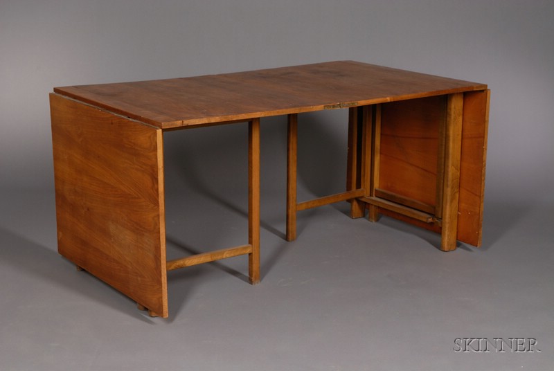 Appraisal: Bruno Mathsson - Folding Dining Table Teak and teak veneer