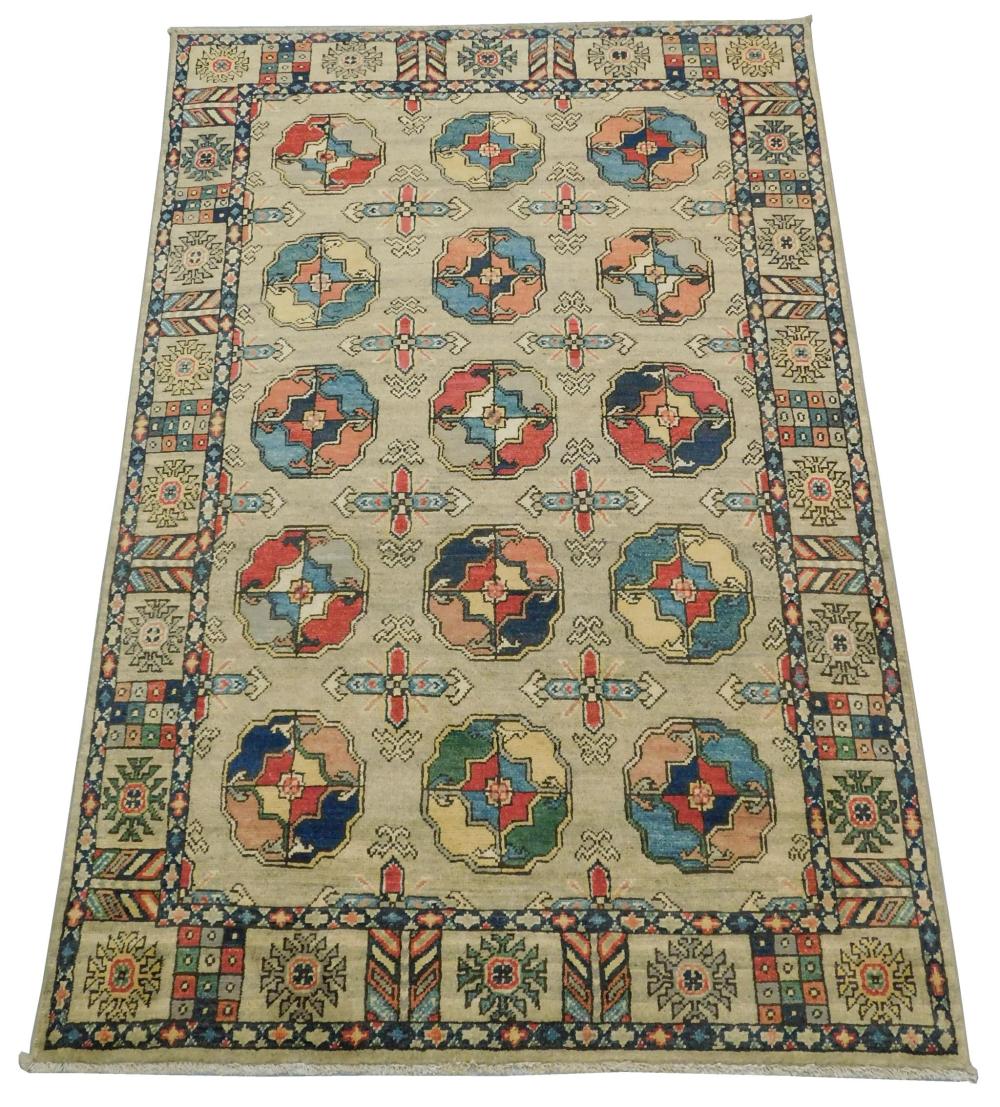 Appraisal: RUG Uzbek Tekke Bokara ' x ' handmade wool camel