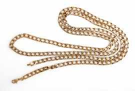 Appraisal: An ct gold flat curb link chain length approximately cm