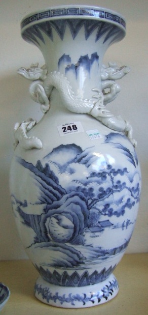 Appraisal: A Hirado style blue and white dragon vase th century