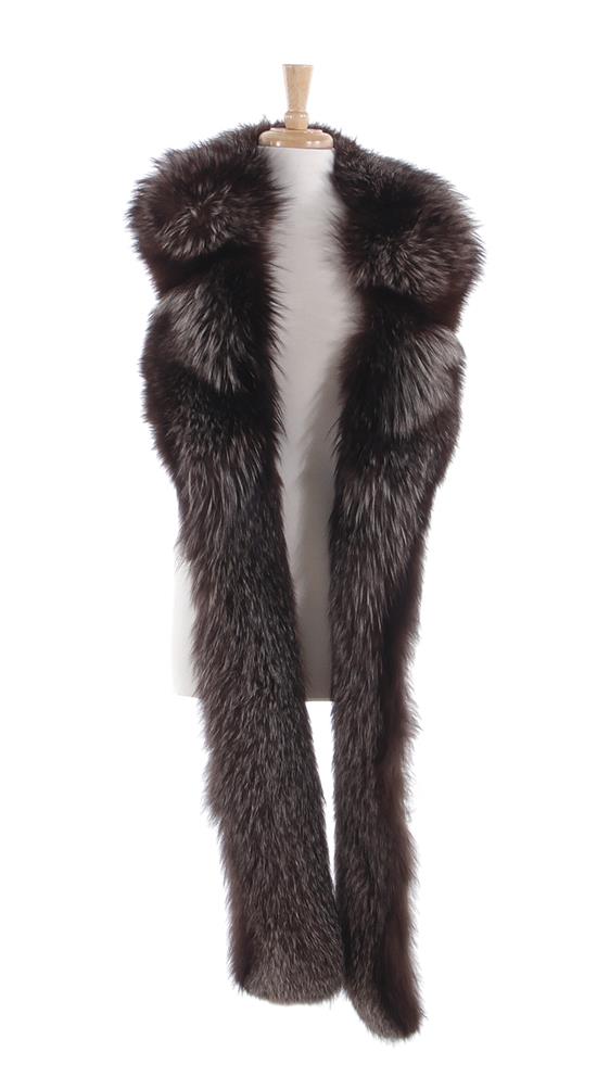 Appraisal: Grey fox fur stole and muff set stole L and