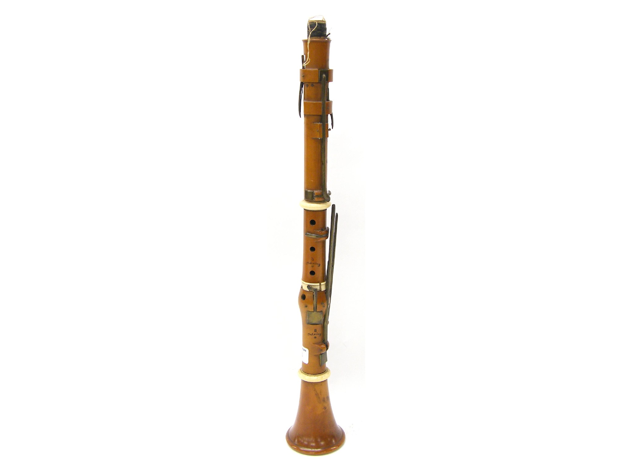 Appraisal: Boxwood and ivory mounted clarinet in Bb by and stamped