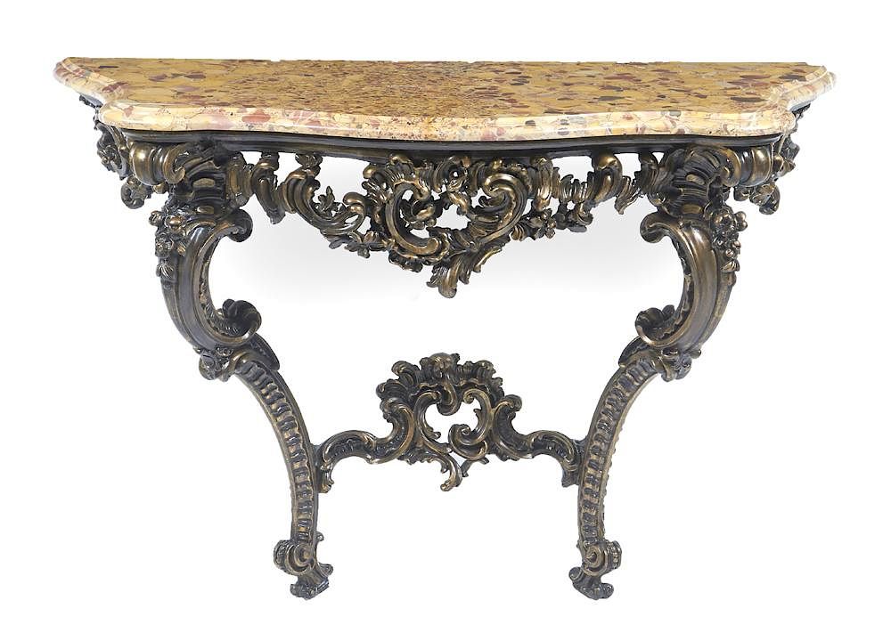 Appraisal: th th c French marble topped console th th c