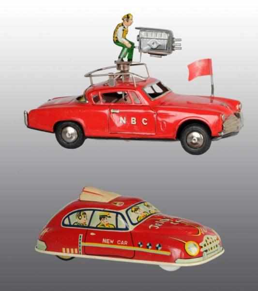 Appraisal: Lot of Tin Television Car Friction Toys Description Japanese Working