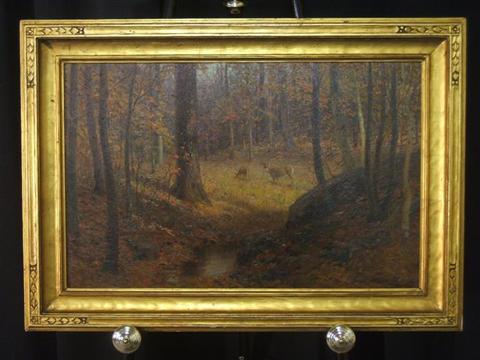 Appraisal: CHARLES GEORGE COPELAND AMERICAN - DOE AND FAUNE Oil on