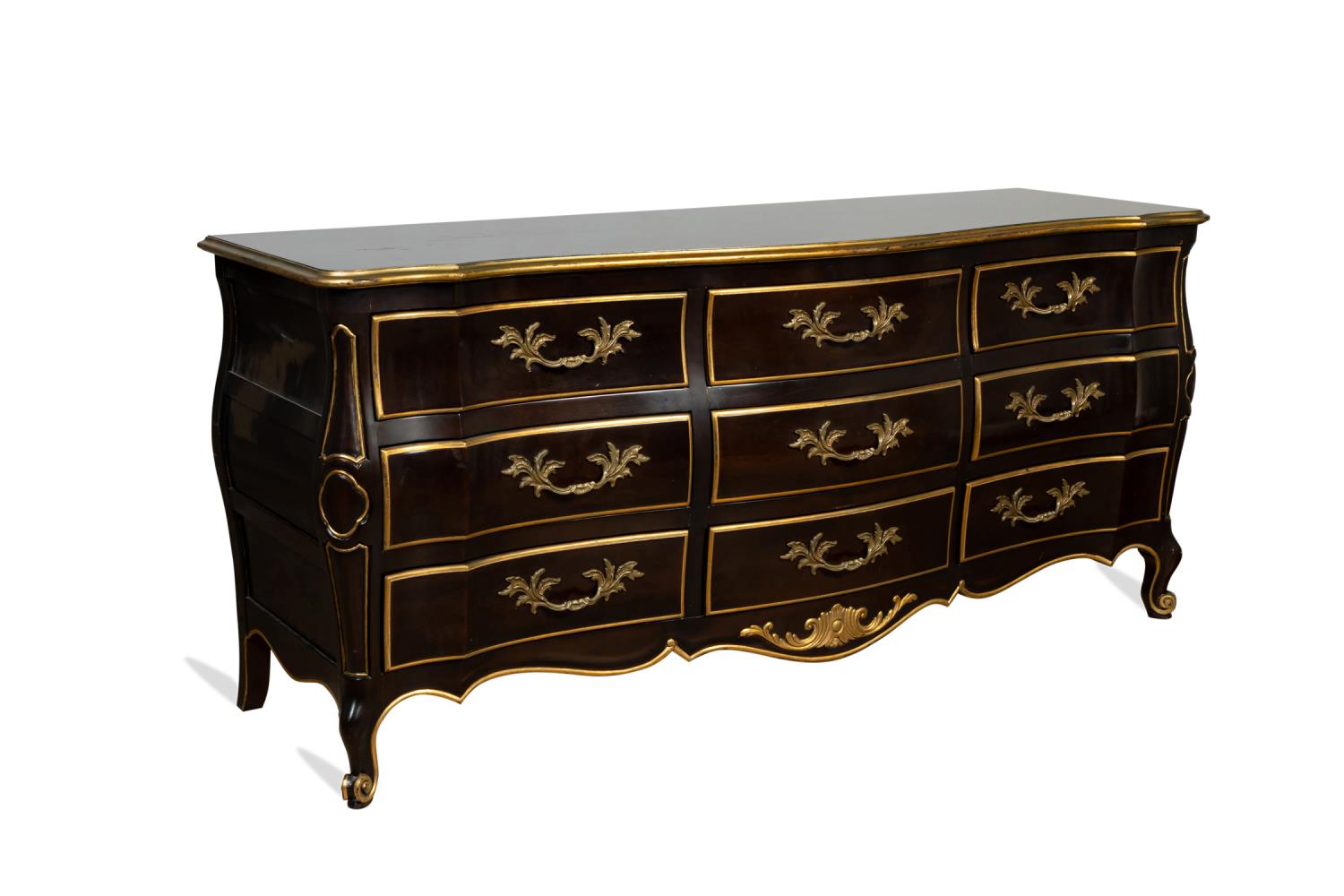 Appraisal: JOHN WIDDICOMB HOLLYWOOD REGENCY DRESSER John Widdicomb Hollywood Regency nine