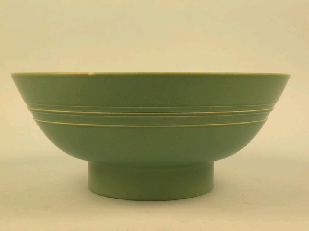 Appraisal: A Wedgwood Keith Murray matt green all glazed bowl with