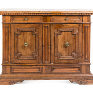 Appraisal: An Italian Walnut Console Cabinet th Century Height x width