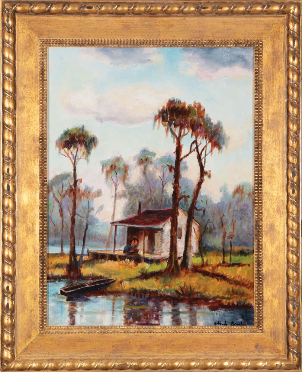 Appraisal: Steele Burden American Louisiana - Cabin in the Swamp oil