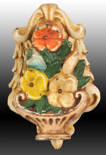 Appraisal: Mixed Flowers in Urn Cast Iron Door Knocker Condition EXCELLENT