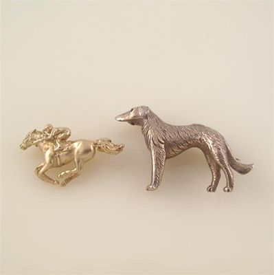 Appraisal: An ct gold 'horse and jockey' brooch by Harriet Glen