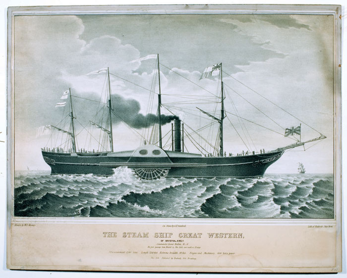 Appraisal: THE STEAM SHIP GREAT WESTERN Large-folio lithograph drawn by W