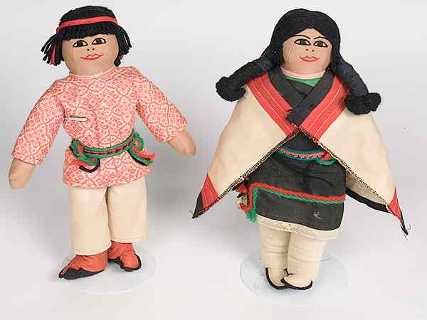 Appraisal: Pair of Hopi Dolls pair of Hopi dolls dressed in