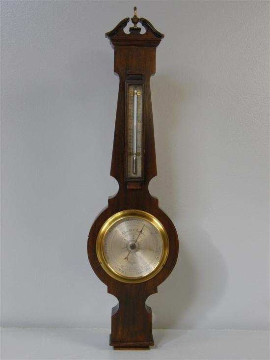 Appraisal: Negretti Zambra mahogany cased barometer with swan neck pediment and