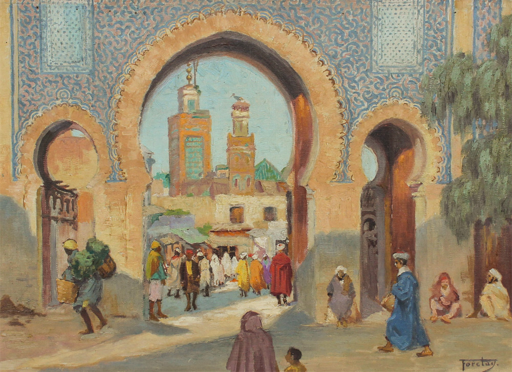 Appraisal: FORETAY Alfred Swiss - ''Bab Boujloud'' Fez Morocco Oil Canvas