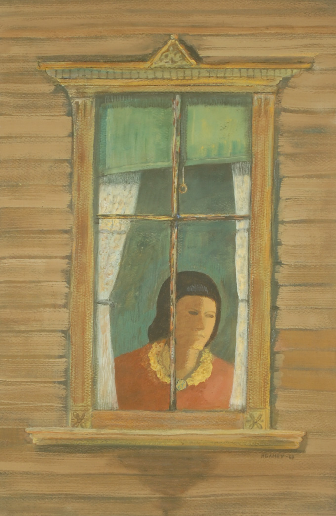 Appraisal: CHARLES EDWARD HEANEY TEMPERA ON PAPER Oregon - Woman looking