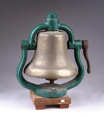 Appraisal: CAST BRASS TRAIN BELL Cast brass bell with original cast