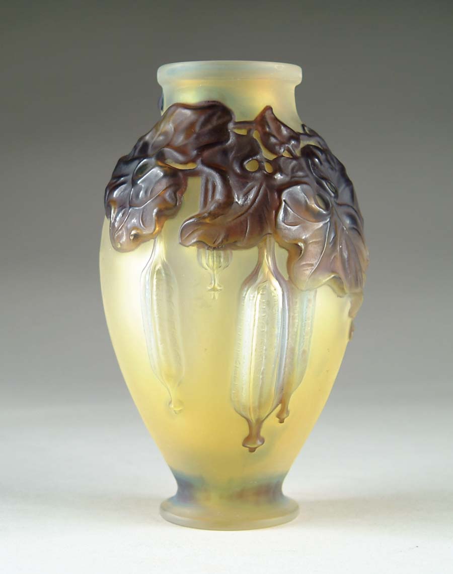 Appraisal: MOLD BLOWN GALLE VASE Vase is decorated with mold blown