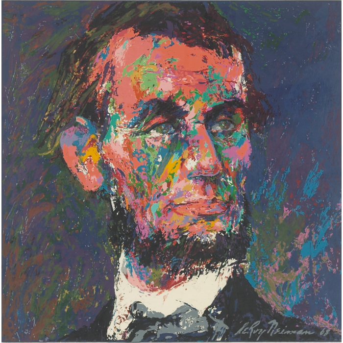 Appraisal: LeRoy Nieman American b Abraham Lincoln silkscreen x signed in