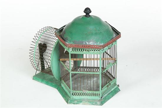 Appraisal: SQUIRREL CAGE American late th century tin Manufactured cage with