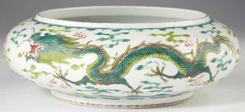 Appraisal: Chinese Dragon Decorated Brush Washwith seal for Qianlong Reign brightly