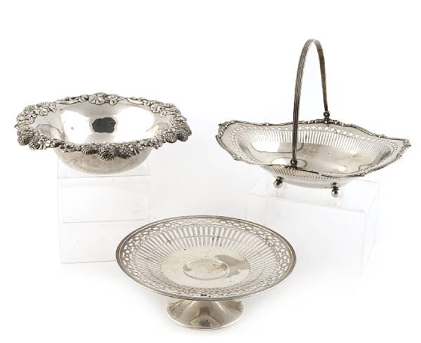 Appraisal: A group of sterling table articles Comprising Clover bowl Tiffany