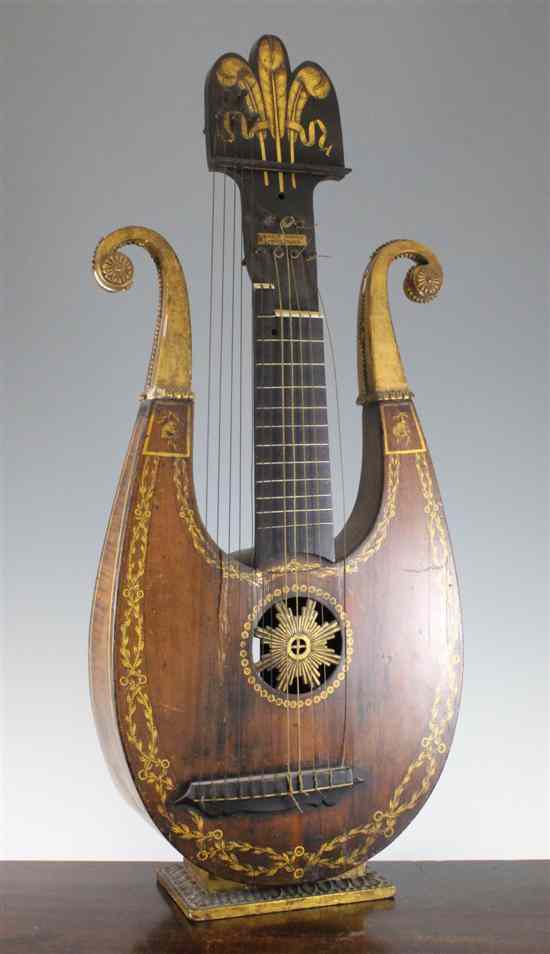 Appraisal: A Regency gilt wood and gesso lyre by Edward Light