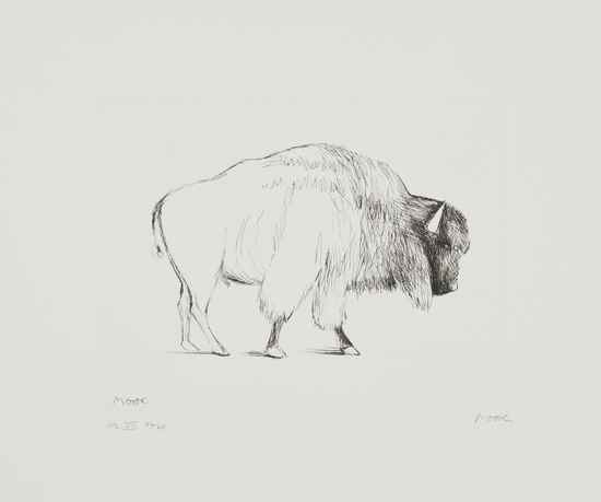 Appraisal: Henry Moore - Bison c etching signed and numbered PL