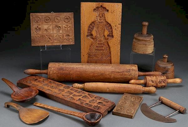 Appraisal: TH CENTURY WOODEN KITCHEN UTENSILS A COLLECTION OF TH EARLY