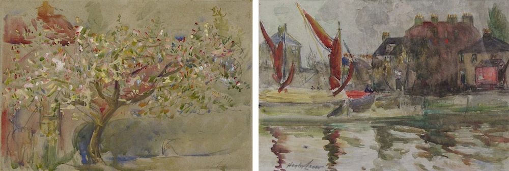 Appraisal: HAYLEY LEVER AMERICAN - Lot of Two Watercolors to include