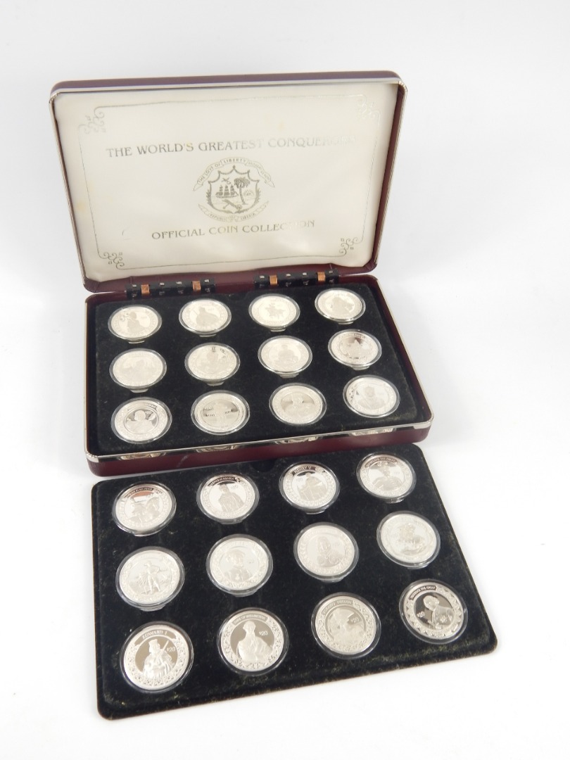 Appraisal: A World's Greatest Conquerors Official Coin Collection twenty four Liberian