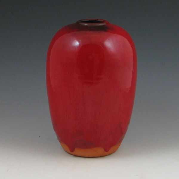 Appraisal: Ben Owen vase from in Chinese Red drip over a