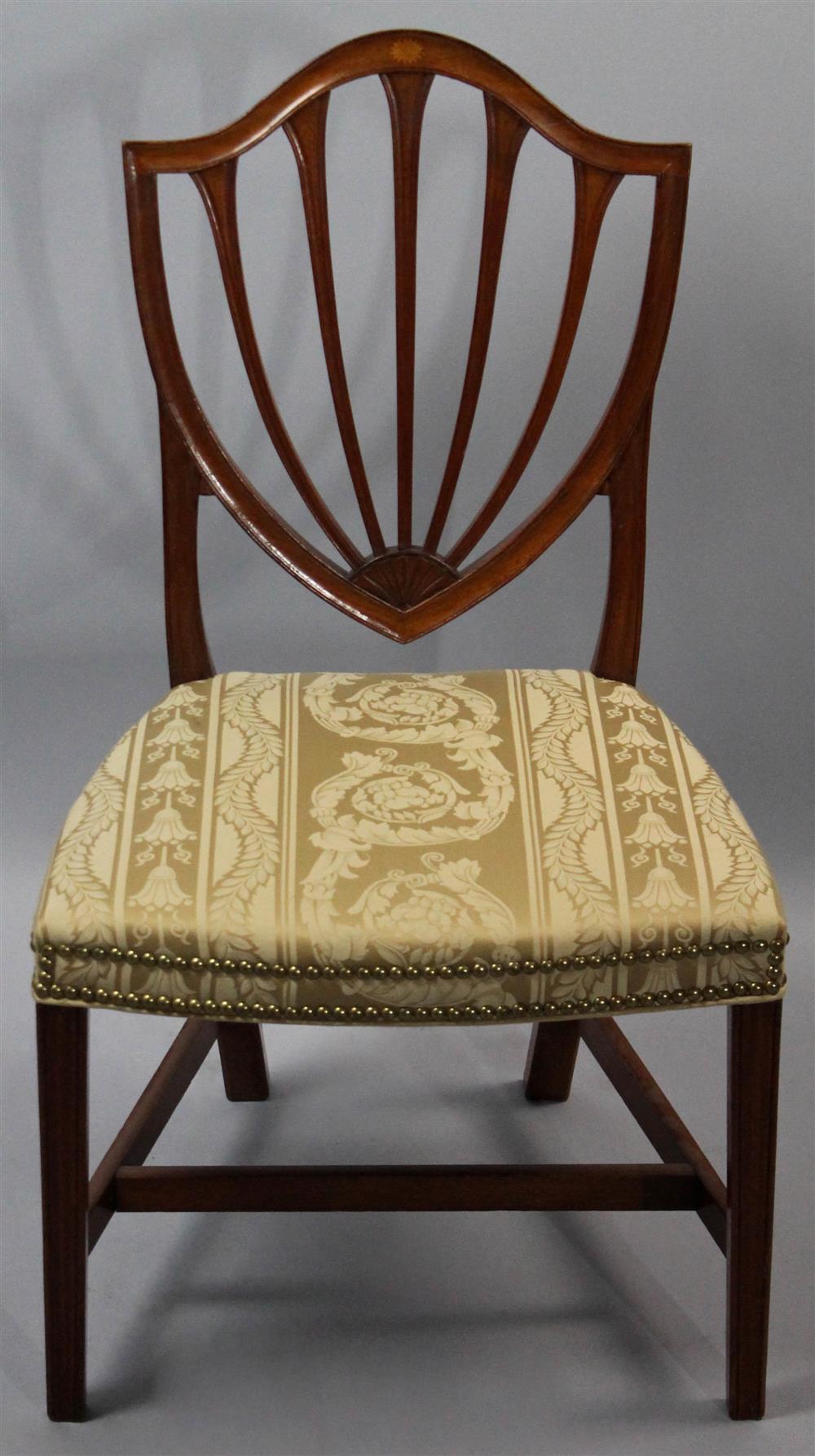 Appraisal: FEDERAL CARVED MAHOGANY SHIELD BACK CHAIR having a molded frame