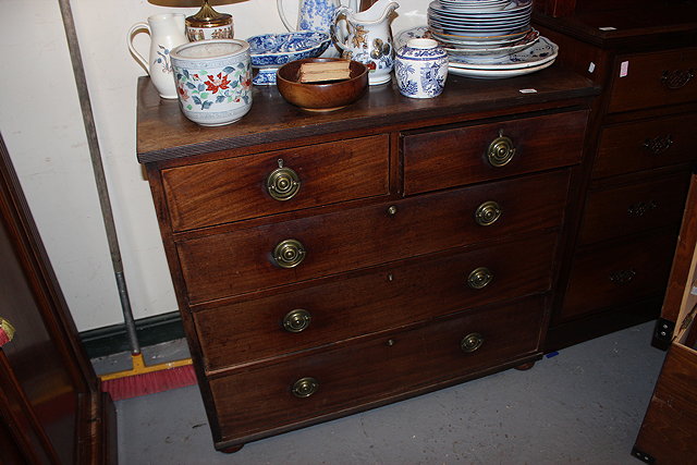 Appraisal: A VICTORIAN MAHOGANY CHEST of two short and three long