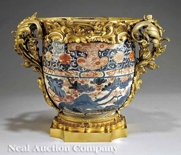 Appraisal: A Louis XV-Style Gilt Bronze-Mounted Japanese Imari Porcelain Jardini re