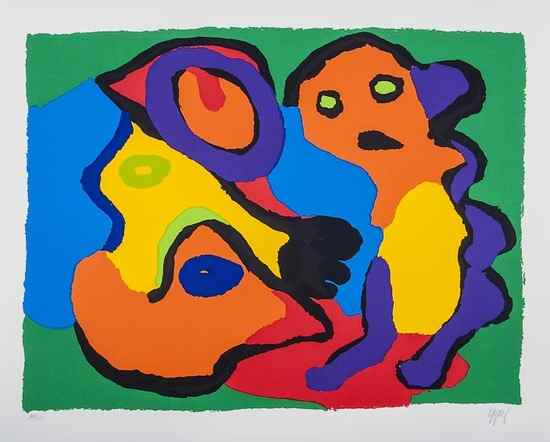 Appraisal: Karel Appel - Untitled lithograph printed in colours signed in