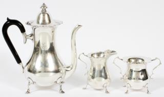 Appraisal: MUECK-CAREY STERLING TEA SET MID- TH CENTURY PIECES H The