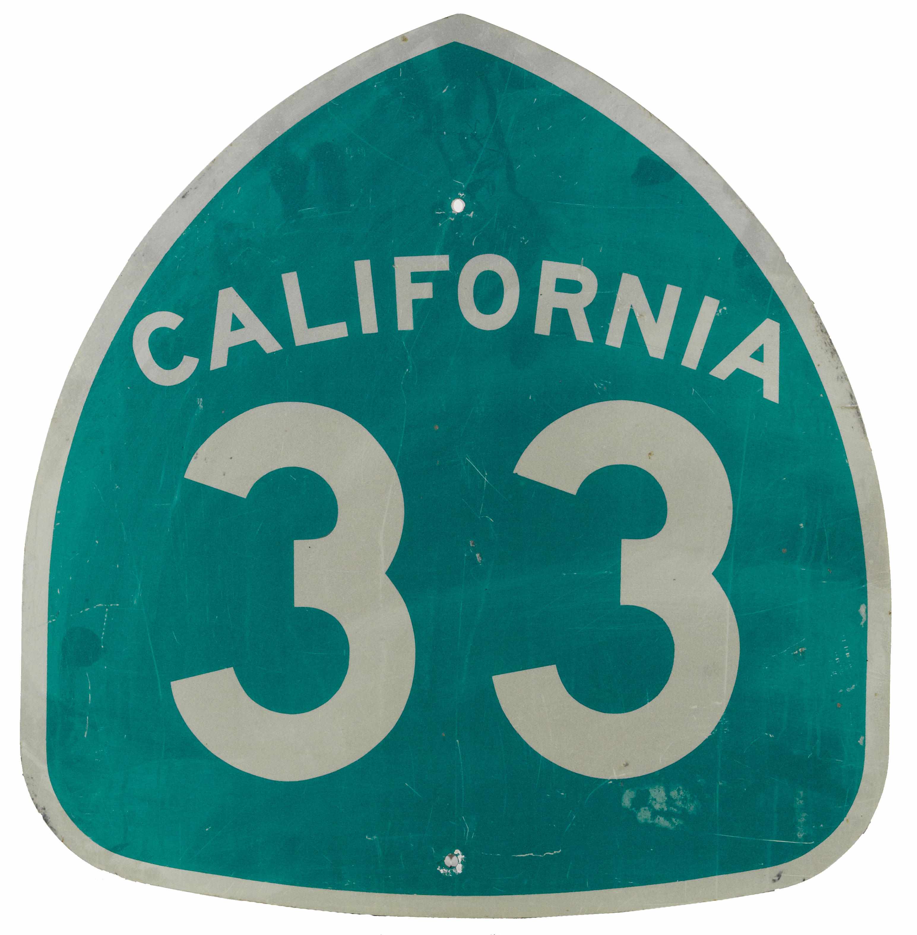 Appraisal: A California Route sign green and white aluminum reflective numbers