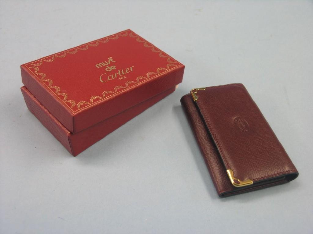 Appraisal: A Must de Cartier Paris key-holder red leather within original