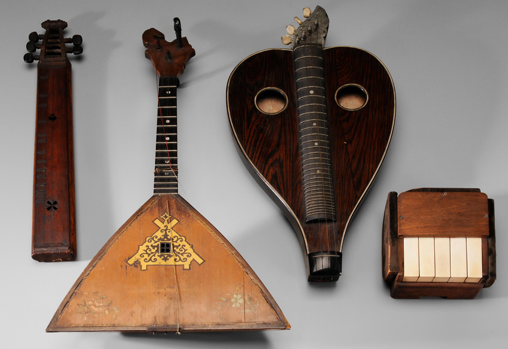 Appraisal: Group of Four Antique Musical Instruments th and th centuri