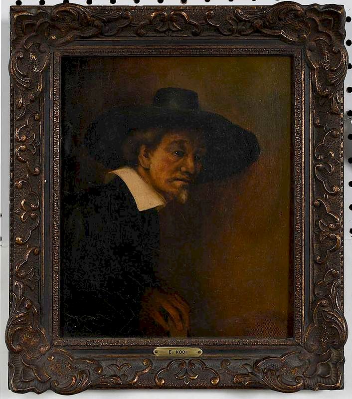 Appraisal: E Kooi Dutch th th century Old Man signed lower