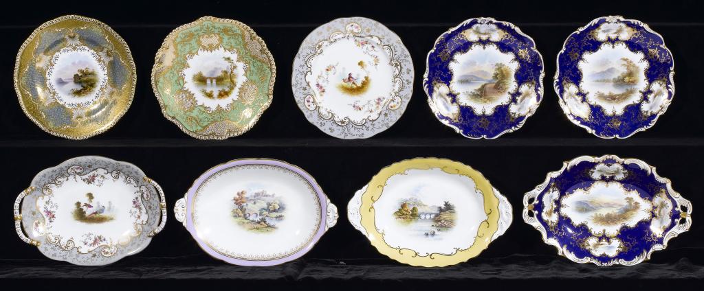 Appraisal: A PAIR OF COALPORT COBALT GROUND PLATES AND A DISH