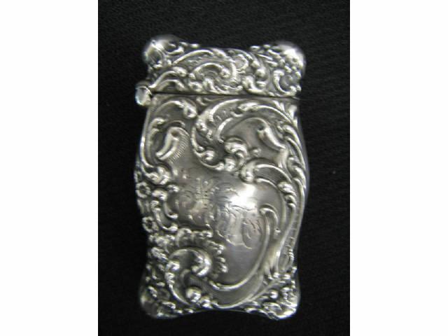 Appraisal: Victorian Sterling Silver Match Safe fancy rococo design x