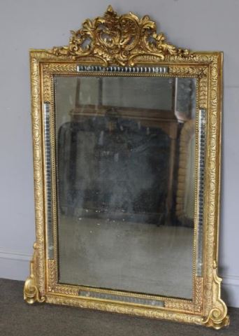 Appraisal: Antique Giltwood Gessoed Mirror From a Great Neck NY estate